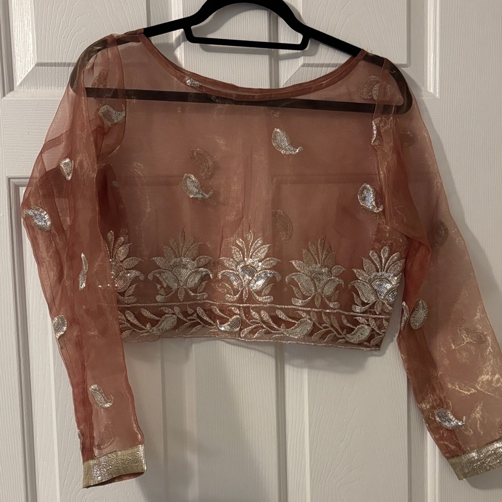 Elegant Sheer Embroidered Women's Top